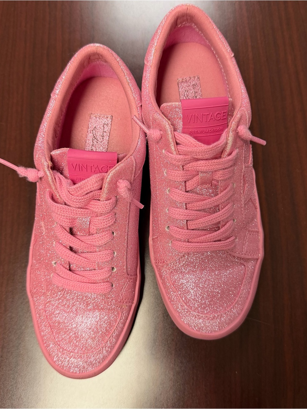Vintage Havana Pink Glitter Low-Top Sneakers